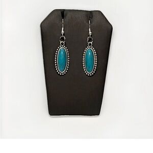 Earrings Blue and silver drop western style bohemian earrings #boho #earrings